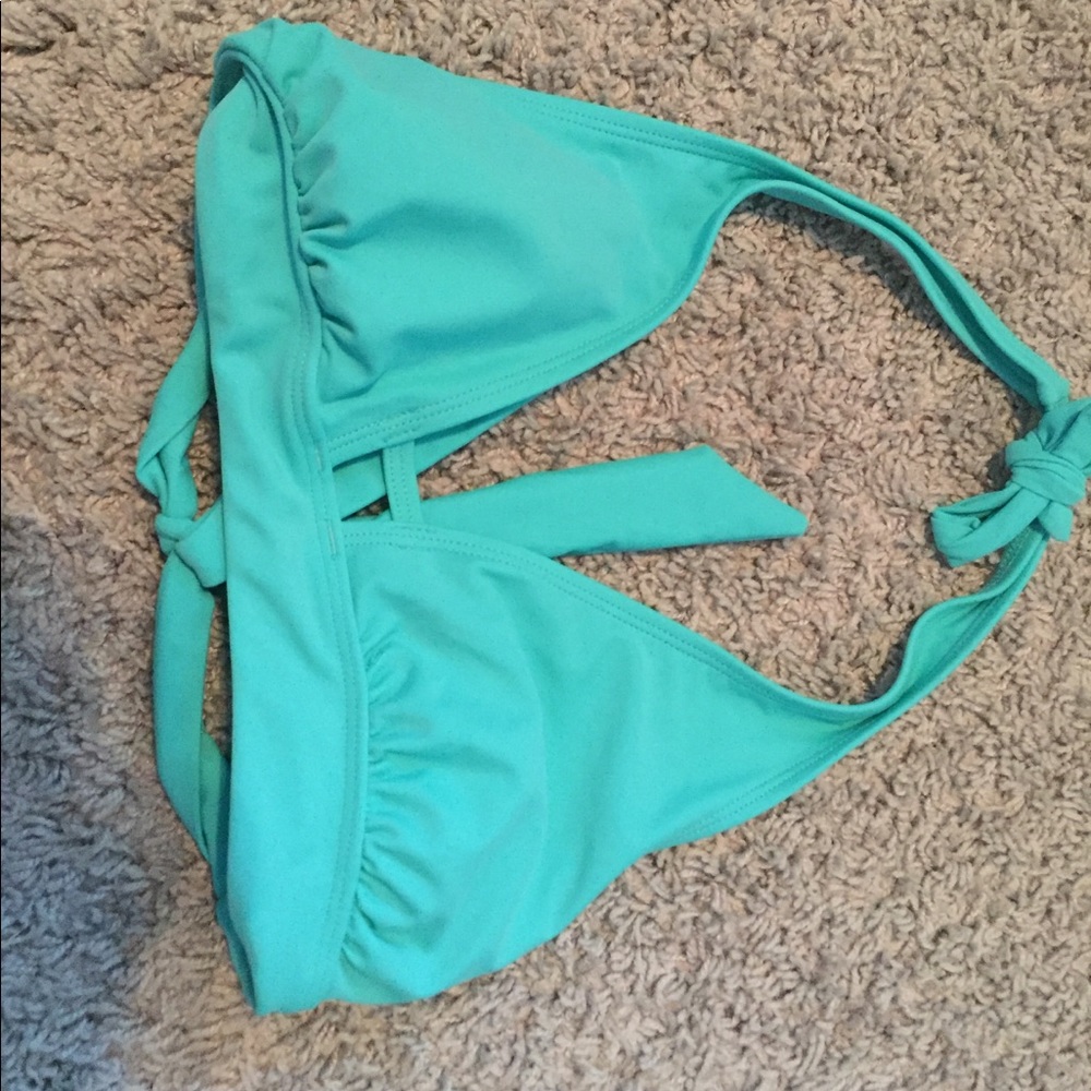 Blue bikini top